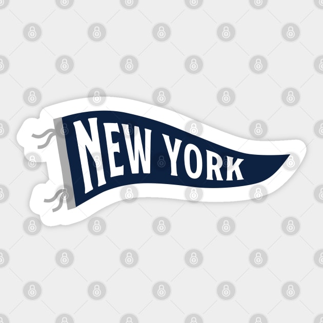 New York Pennant - White Sticker by KFig21